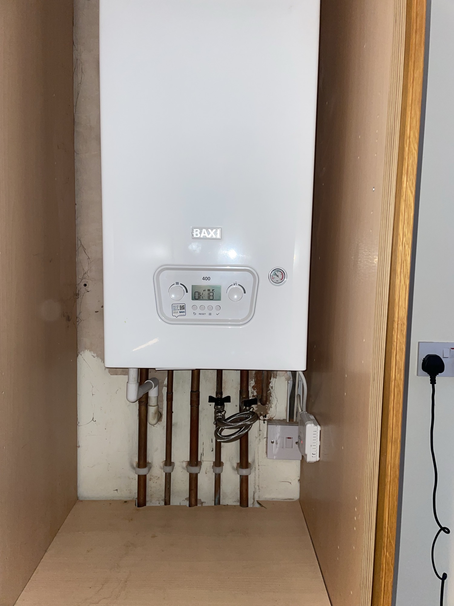 Cupboard boiler install